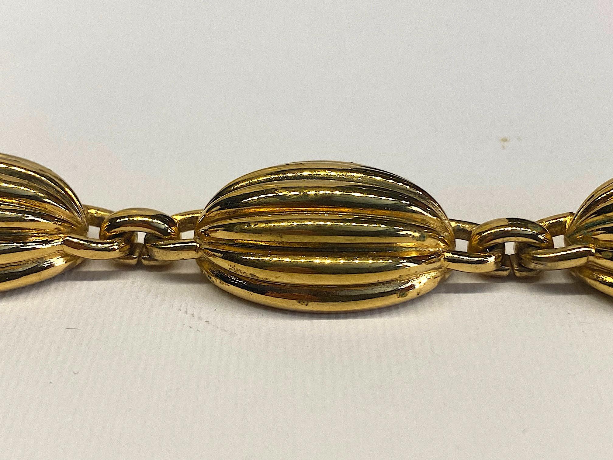 Lanvin Gold Dome Oval Link 1980s Bracelet by Henkel & Grosse' 6