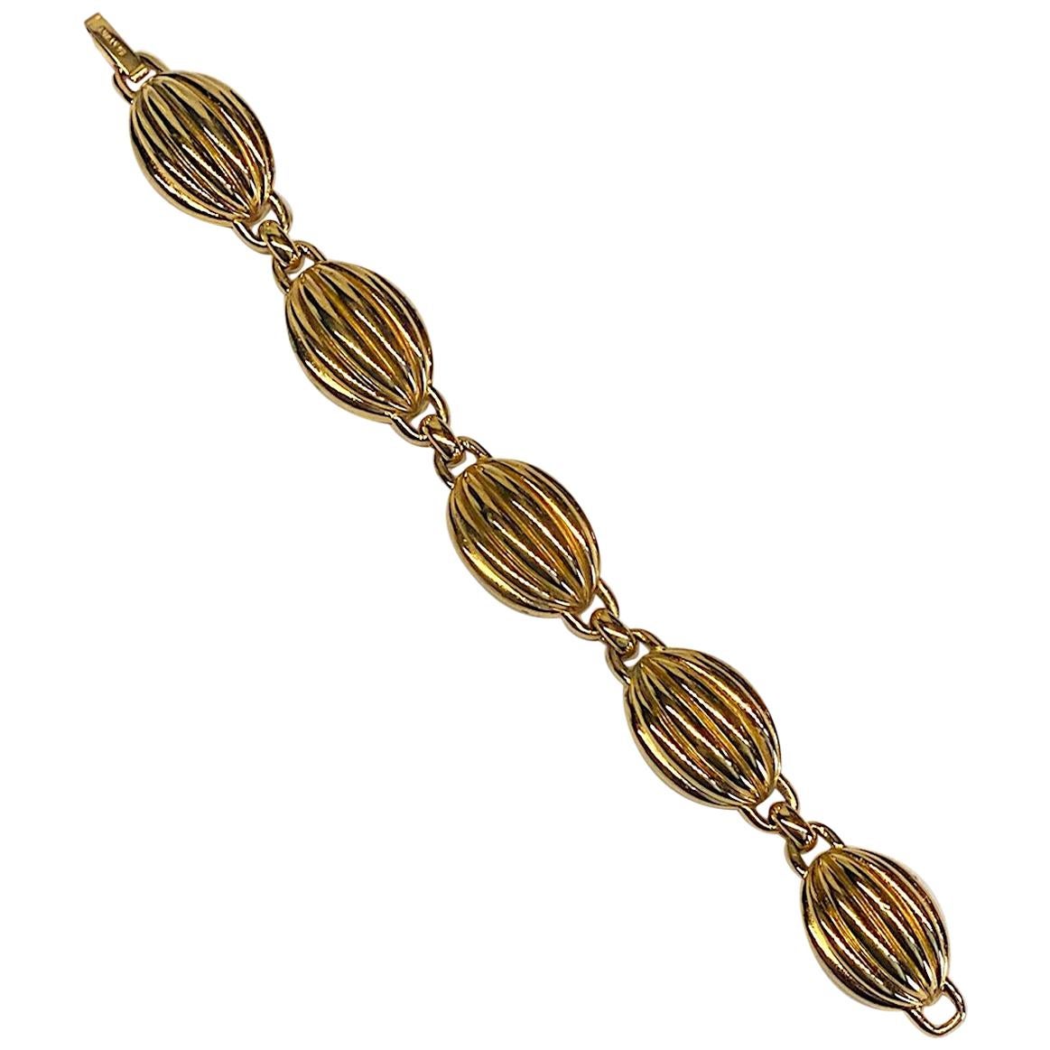 Lanvin Gold Dome Oval Link 1980s Bracelet by Henkel & Grosse'