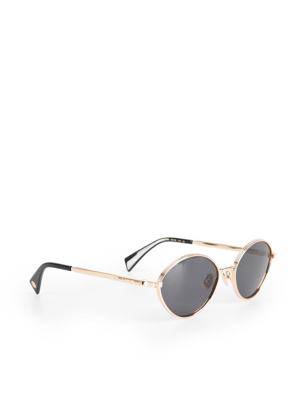Lanvin Gafas de sol ovaladas tintadas en oro y gris Gris