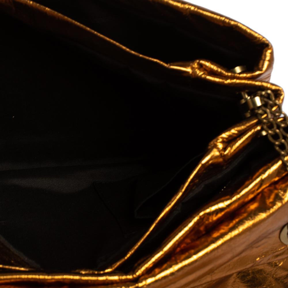 Lanvin Gold Leather Flap Shoulder Bag 5