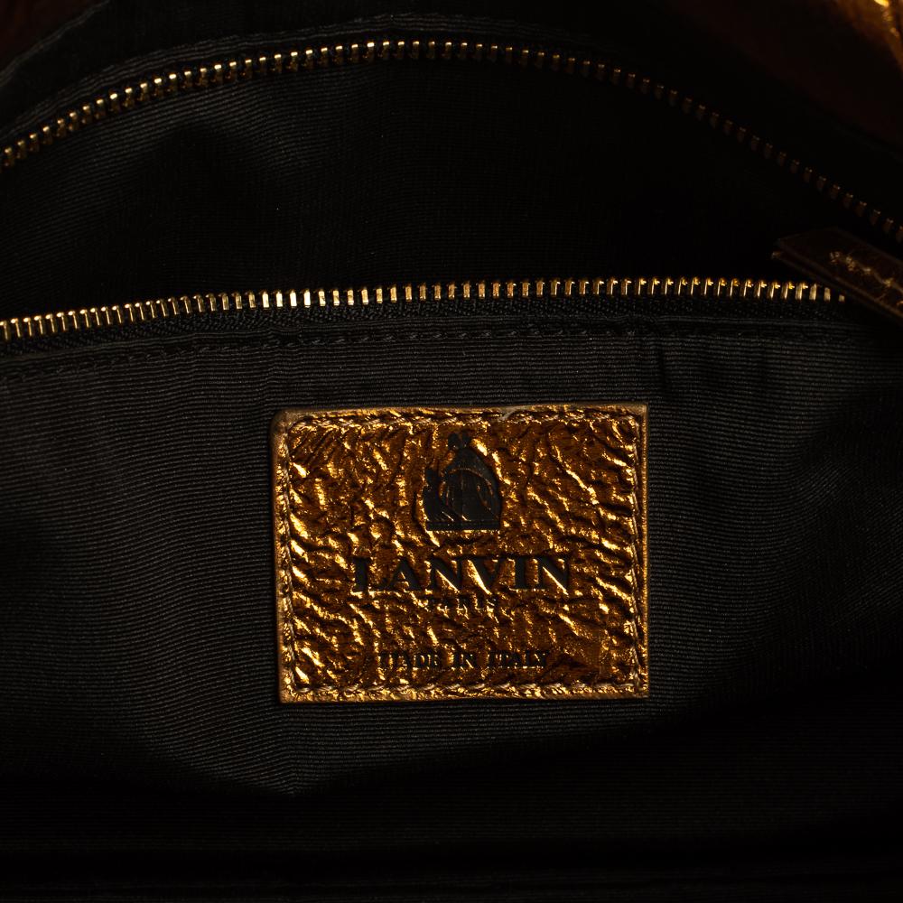 Women's Lanvin Gold Leather Flap Shoulder Bag