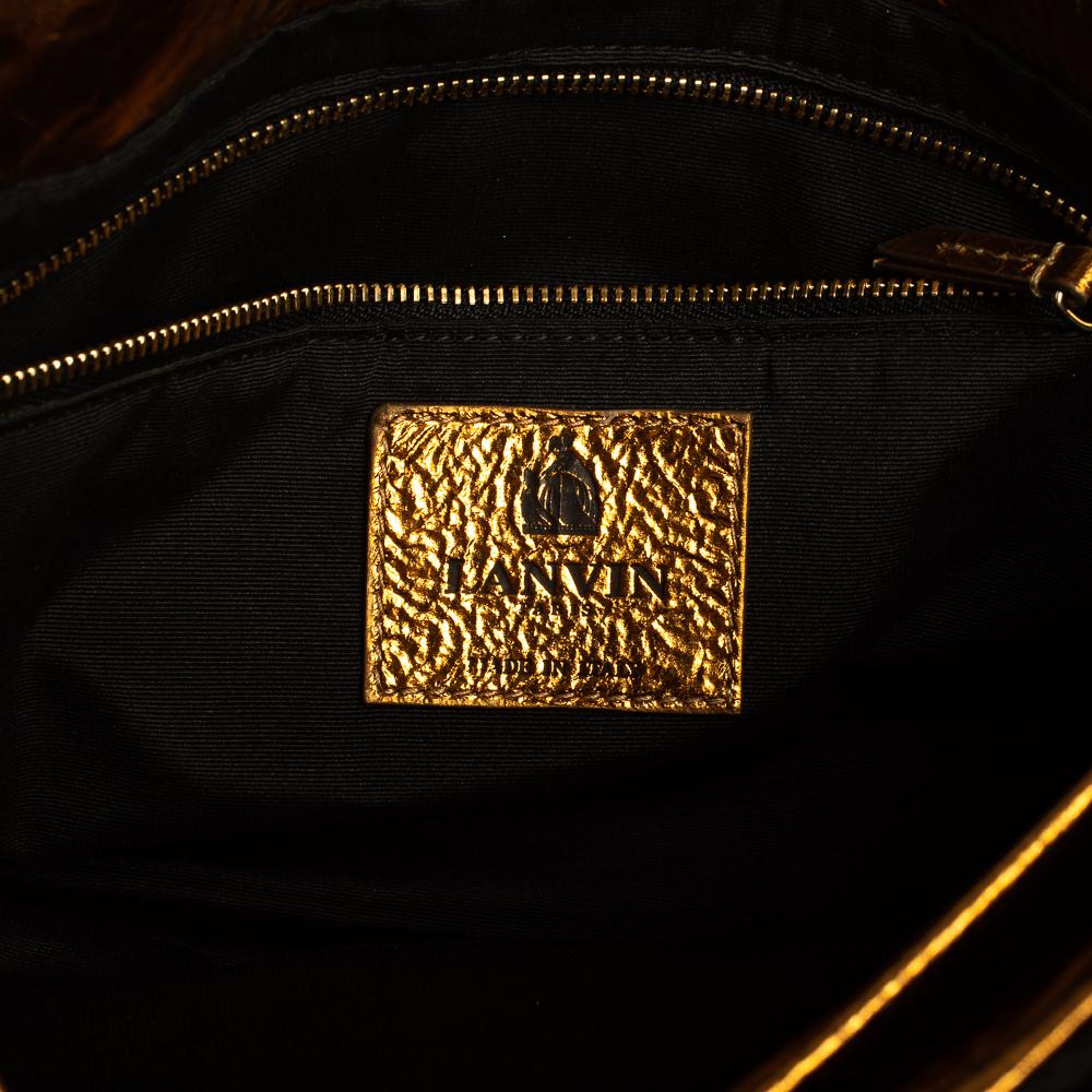 Lanvin Gold Leather Flap Shoulder Bag 1