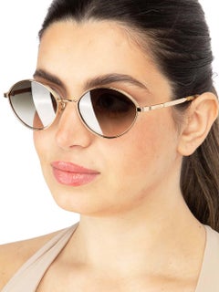 Lanvin Gold Metal Gradient Oval Sunglasses