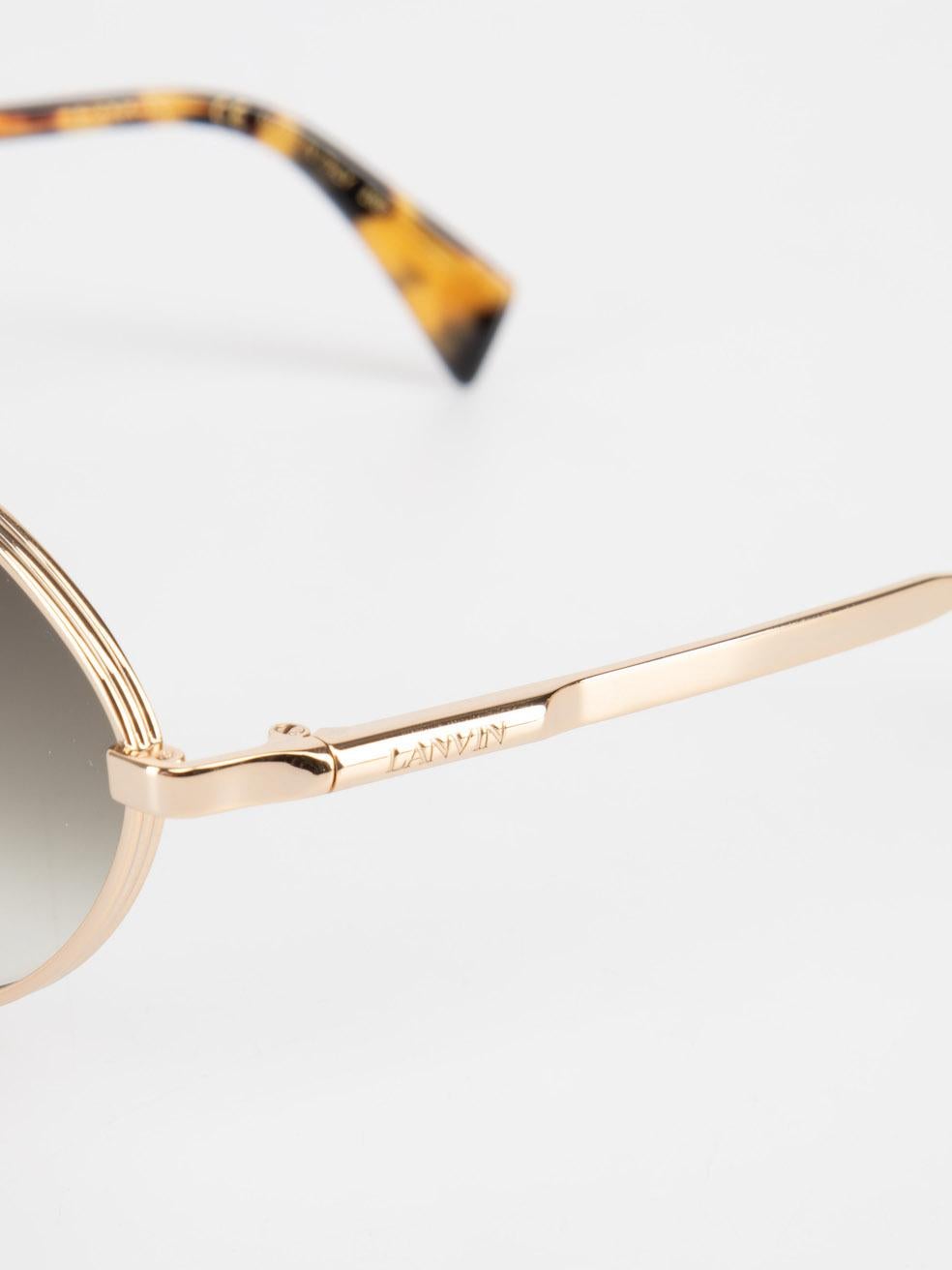 Lanvin Gafas de sol ovaladas en metal dorado degradado 1