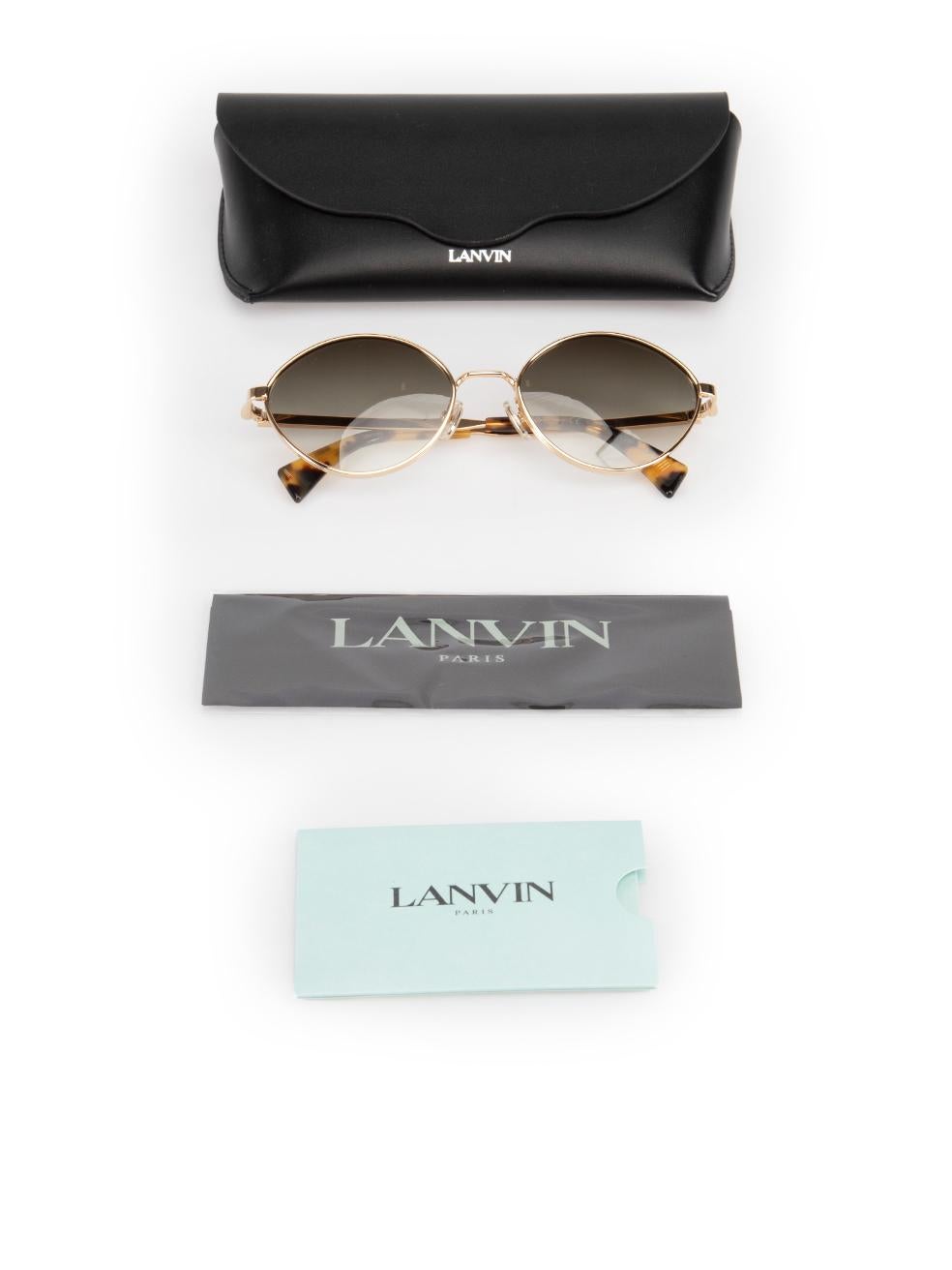 Lanvin Gafas de sol ovaladas en metal dorado degradado 3