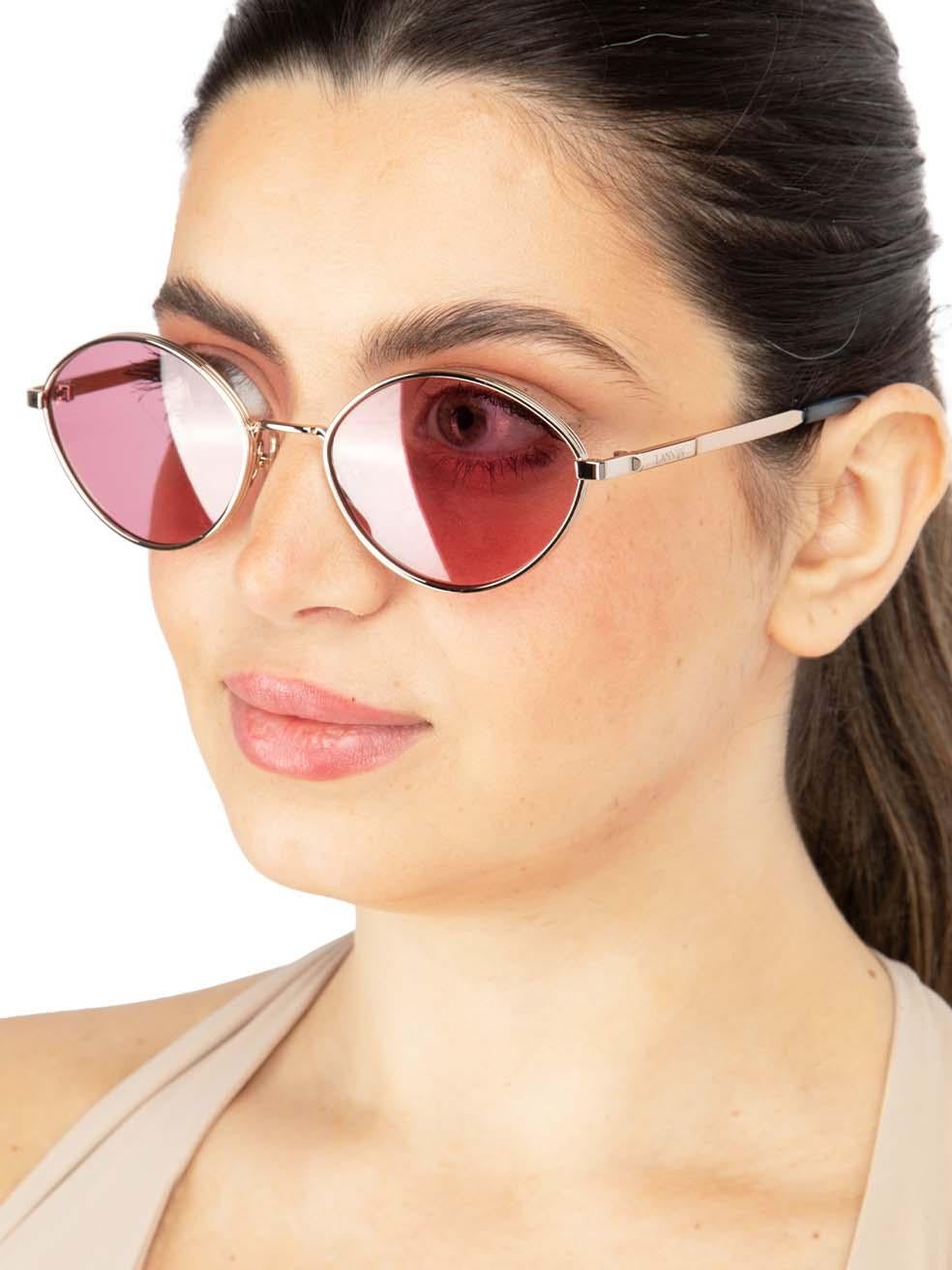 CONDITION is New with tags on this brand new Lanvindesigner item. This item comes with original packaging.
 
 
 
 Details
 
 
 Model: LNV116S 734
 
 Gold
 
 Metal
 
 Oval Eye Sunglasses
 
 Gold Metal Frame
 
 Tinted Pink Lens
 
 Branding at the