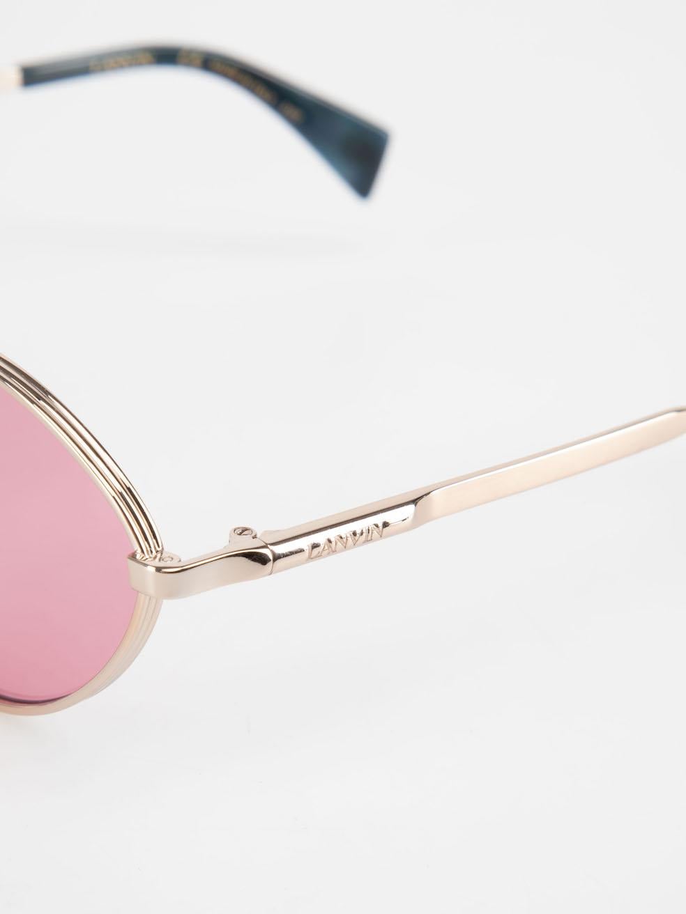 Lanvin Gold Metal Tinted Oval Sunglasses 1