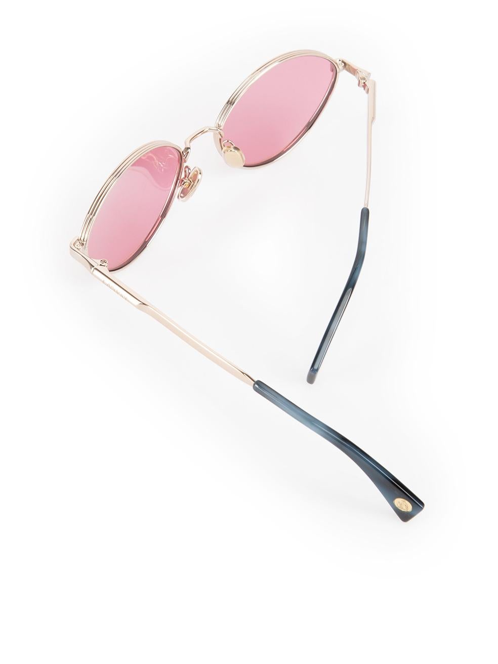 Lanvin Gold Metal Tinted Oval Sunglasses 2
