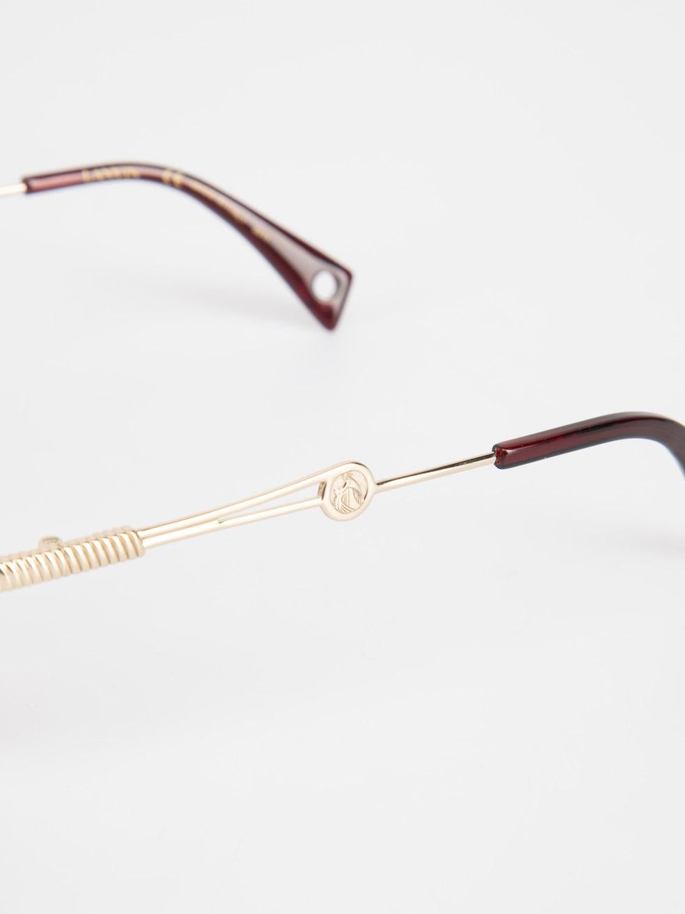 Lanvin Gold & Ruby Tinted Oval Sunglasses For Sale 1