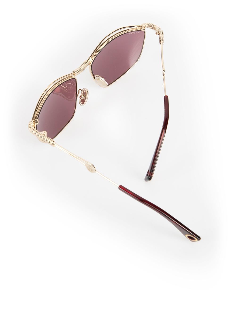 Lanvin Gold & Ruby Tinted Oval Sunglasses For Sale 2