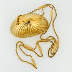 Vintage Lanvin Gold Shell Minaudière Bag