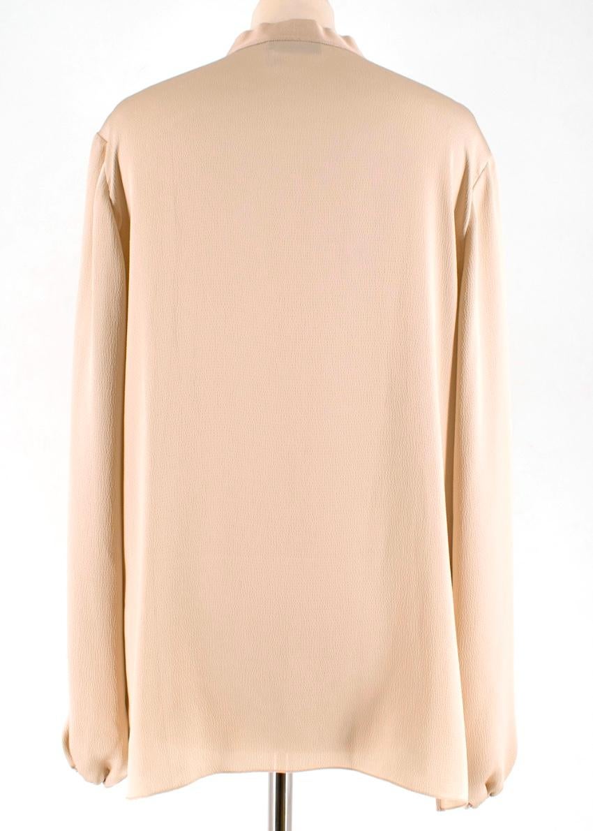 Lanvin Gold Textured Pussy Bow Blouse - Size S In New Condition For Sale In London, GB