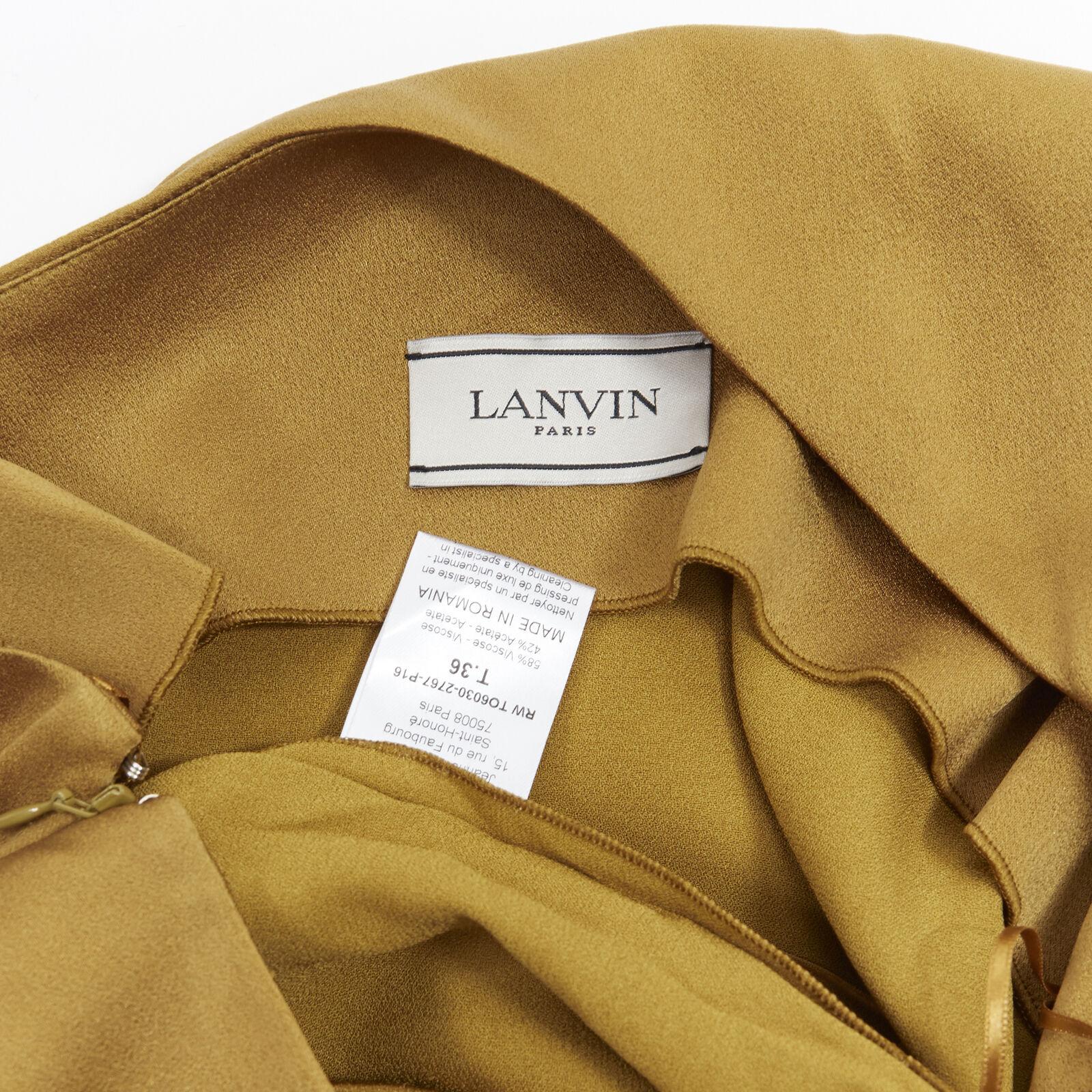 LANVIN Gold Viskose Acetat geschichtet eine Schulter Abend Top FR36 XS im Angebot 4