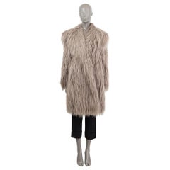 LANVIN gray 2014 SHAGGY FAUX FUR Coat Jacket 36 XS