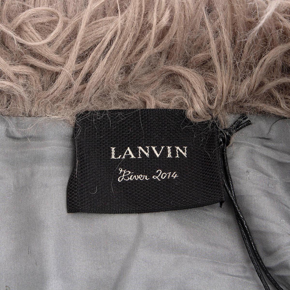 LANVIN gray 2014 SHAGGY FAUX FUR Coat Jacket 36 XS For Sale 2