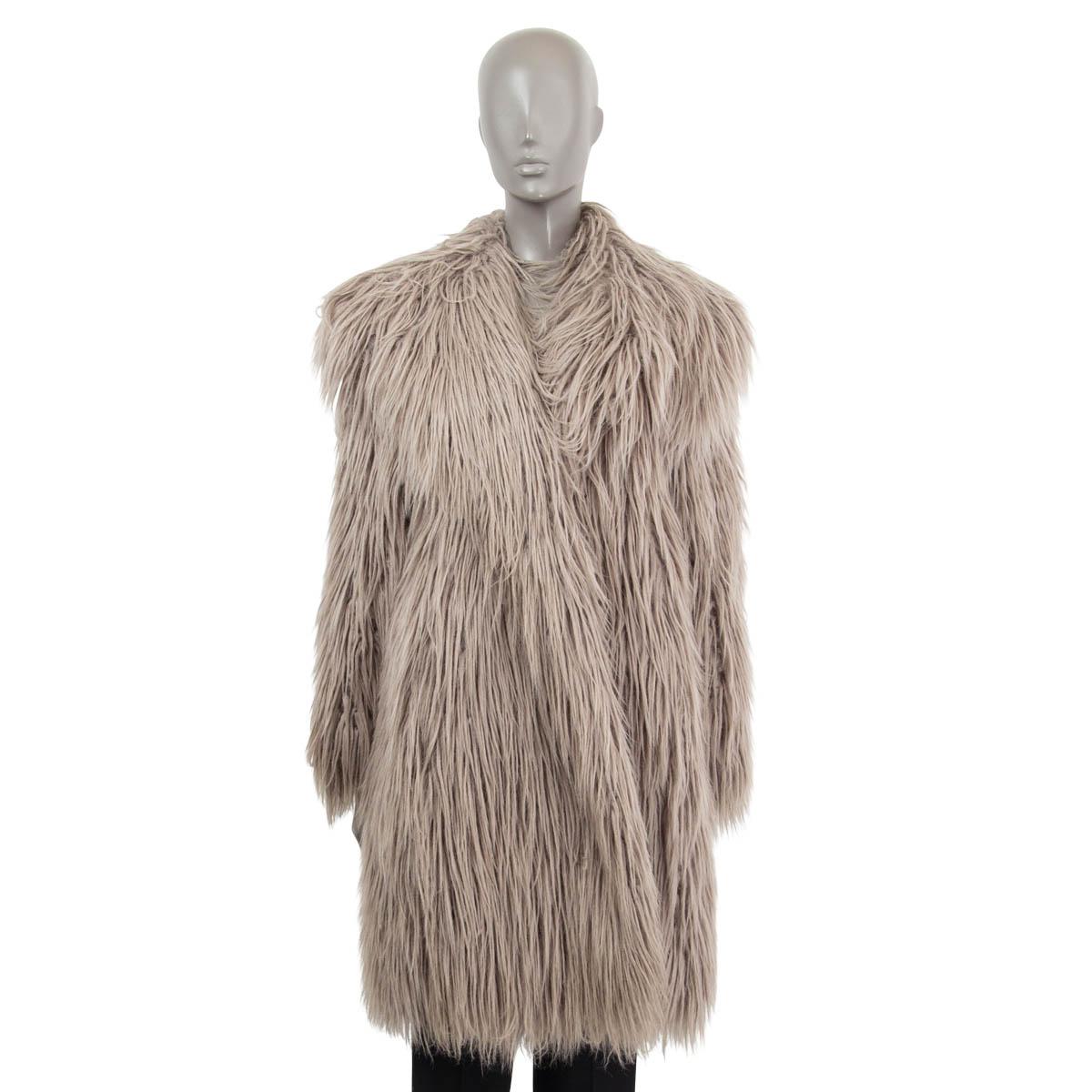 LANVIN gray 2014 SHAGGY FAUX FUR Coat Jacket 36 XS