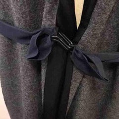 Lanvin Gray Wool Blue Ribbon Belt Car Coat