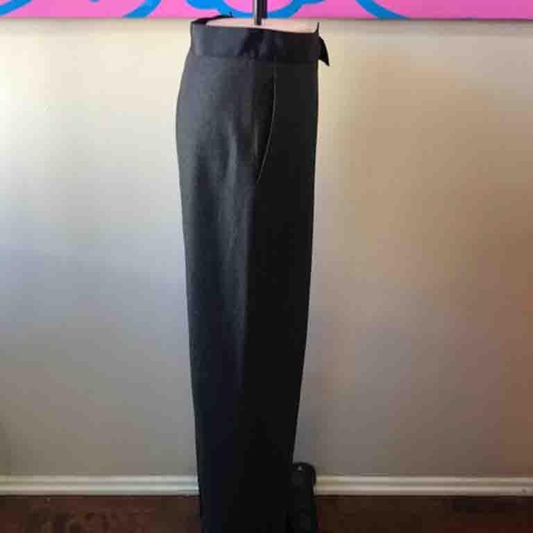 Women's Lanvin Gray Wool Cashmere Pants For Sale