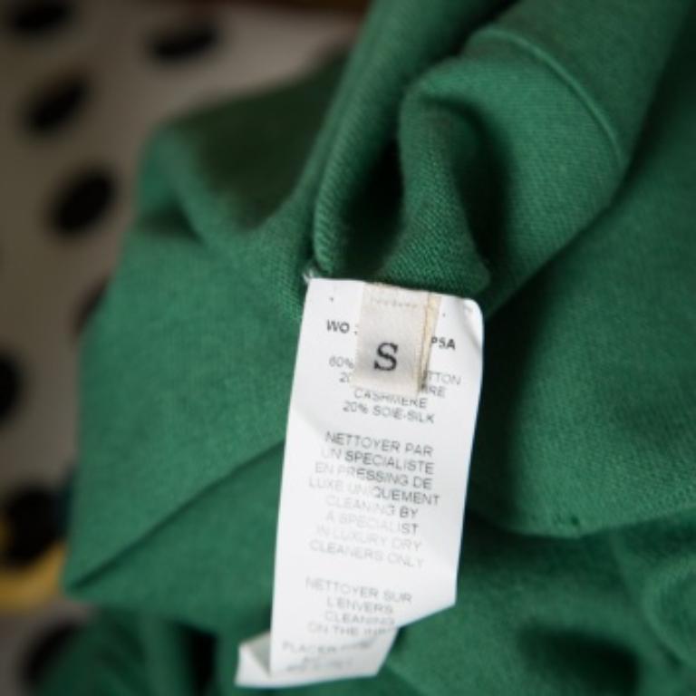 Lanvin Verde Mezcla de Cachemira Chaqueta Larga con Botones Delanteros S en venta 3