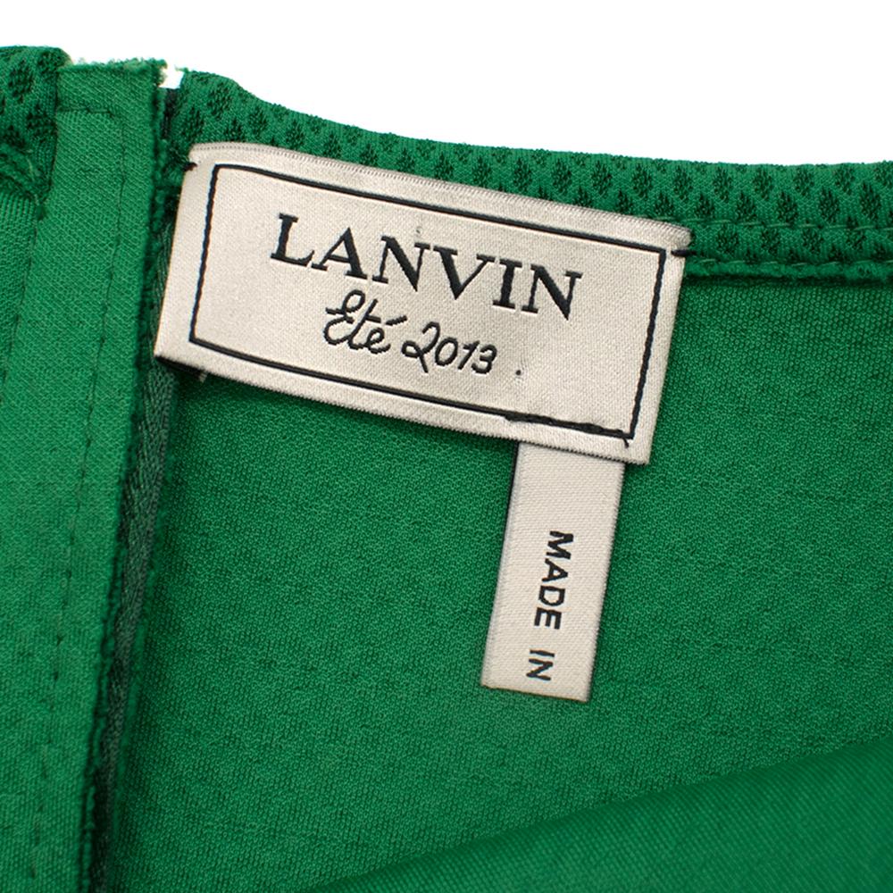 Lanvin Green Fitted Mesh Dress Size estimated M For Sale 2