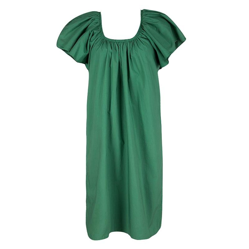 Lanvin Green Gathered Cotton Dress L