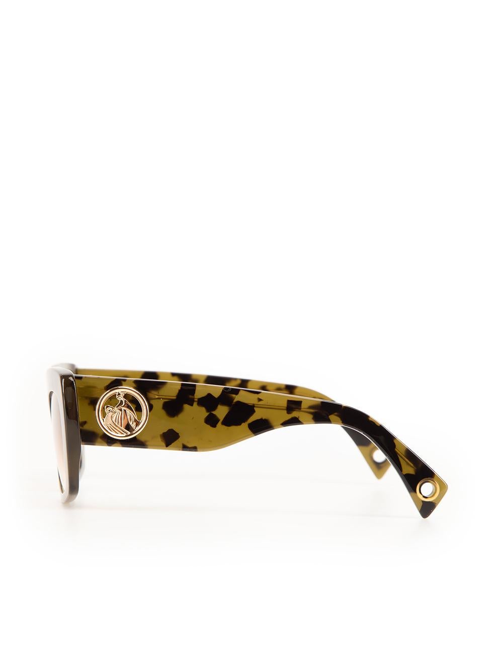 Women's Lanvin Green Tortoiseshell Square Sunglasses For Sale