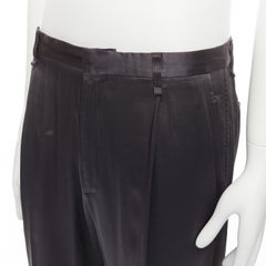 LANVIN grey acetate blend pleated front back pockets cuffed pants IT46 S