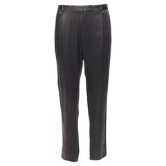 LANVIN graue Acetatmischung plissierte Vorderseite Gesäßtaschen Hose mit Bündchen IT46 S