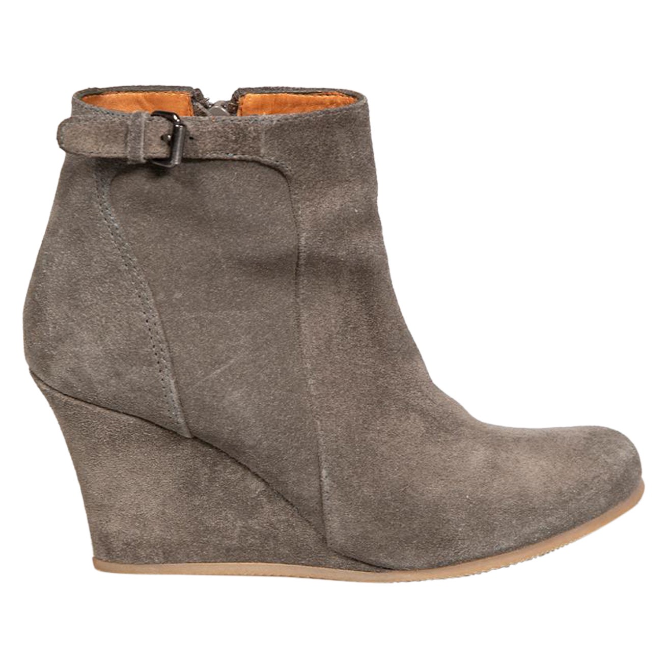 Lanvin Grey Ankle Suede Wedge Boots Size IT 36 For Sale