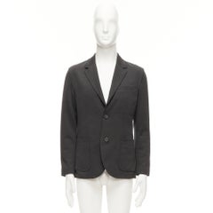 LANVIN Grauer Blazer aus Baumwolle mit überzogenem Darts und abgenutztem Rand mit Tasche FR48 M