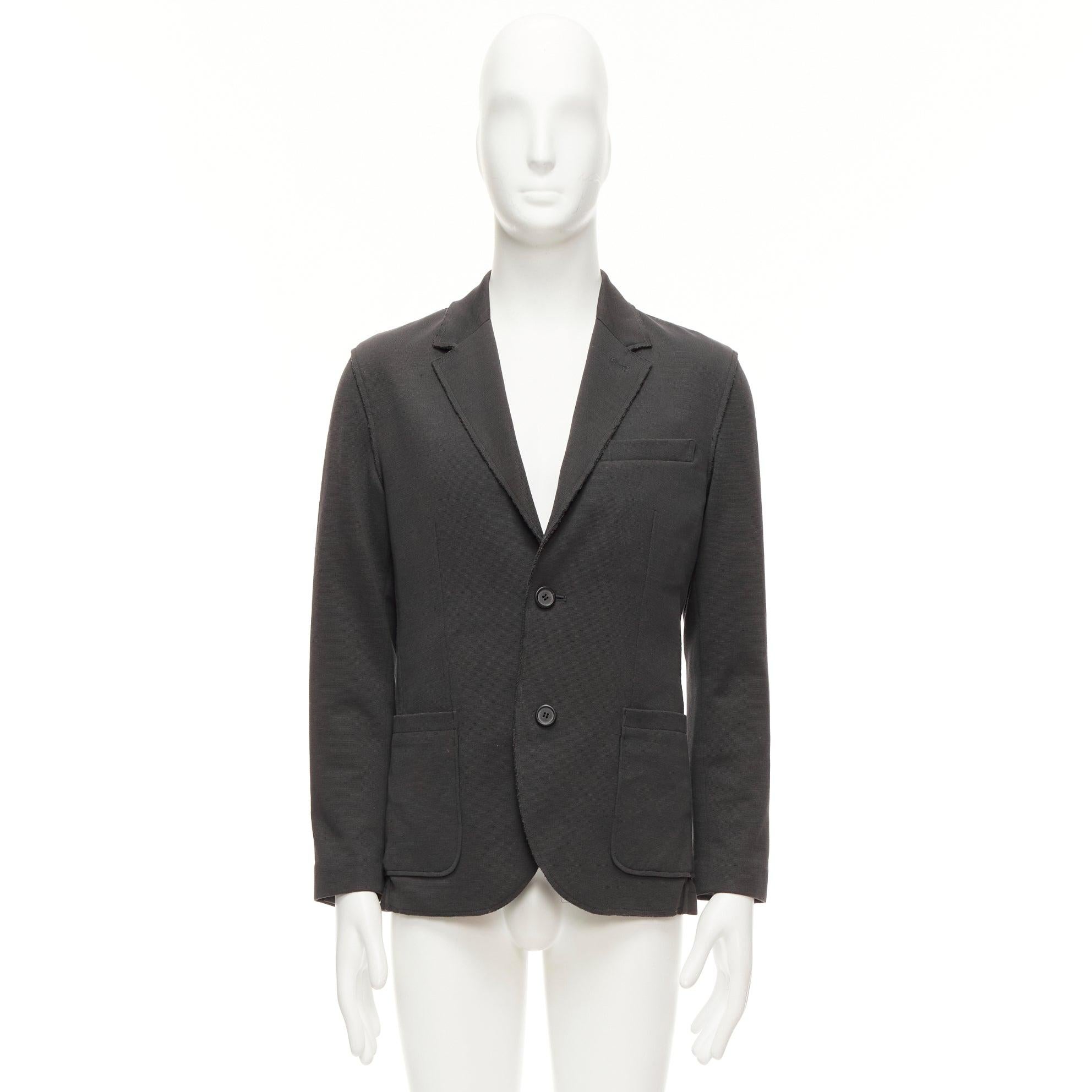 LANVIN grey cotton overtitched darts frayed edge pocketed blazer FR48 M
Reference: MLCO/A00007
Brand: Lanvin
Designer: Alber Elbaz
Material: Cotton
Color: Grey
Pattern: Solid
Closure: Button
Lining: Grey Fabric
Extra Details: Frayed edge