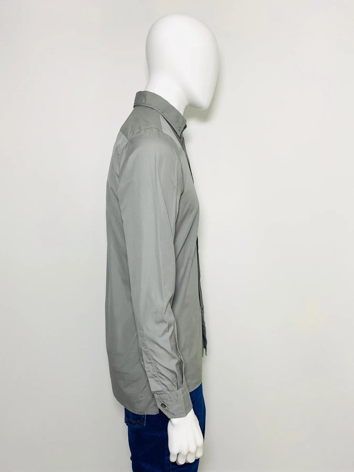 Graues Lanvin-Baumwollhemd im Zustand „Hervorragend“ im Angebot in London, GB
