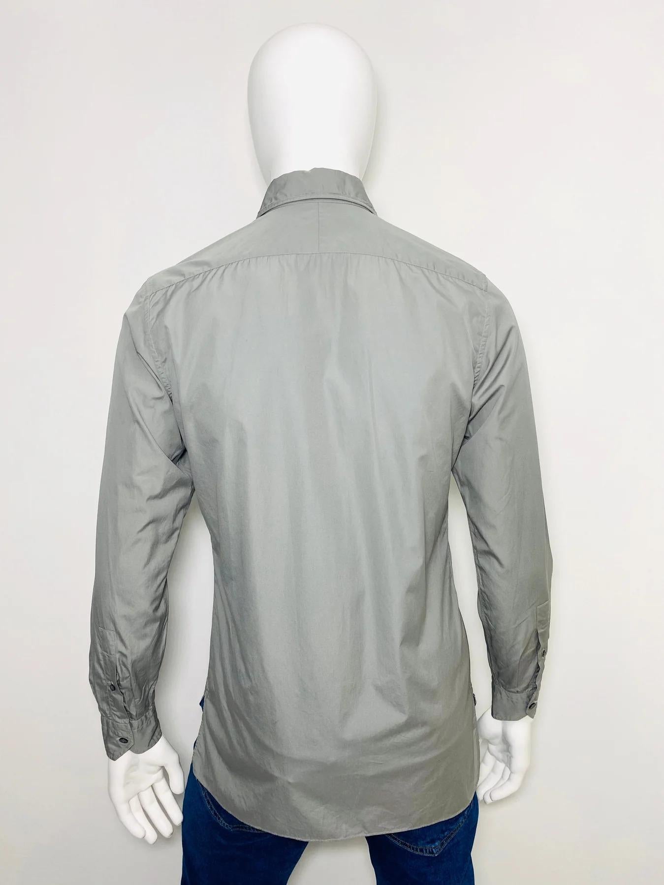 Lanvin Grey Cotton Shirt In Excellent Condition For Sale In London, GB