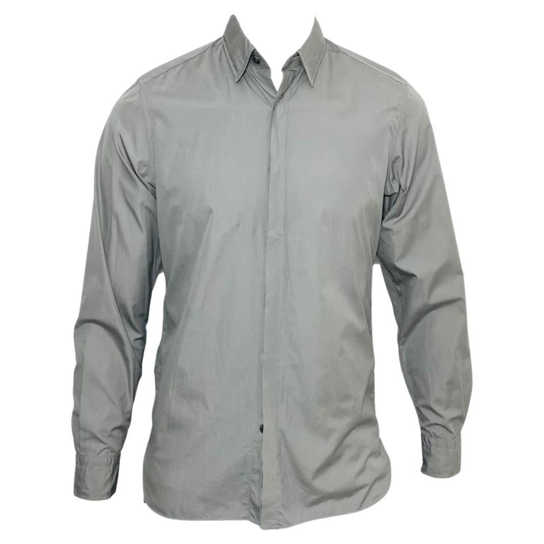 Lanvin Grey Cotton Shirt For Sale