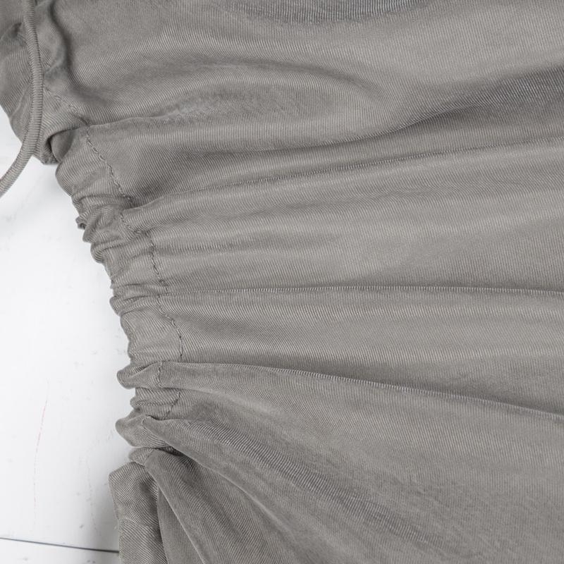 Lanvin Grey Gathered Tie Detail Draped Asymmetric Dress M In Good Condition In Dubai, Al Qouz 2