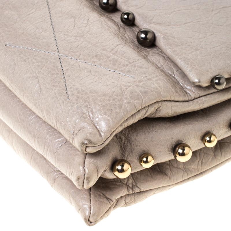 Lanvin Grey Leather Sugar Beads Shoulder Bag 6