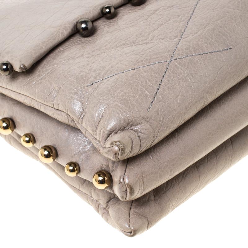 Lanvin Grey Leather Sugar Beads Shoulder Bag 7