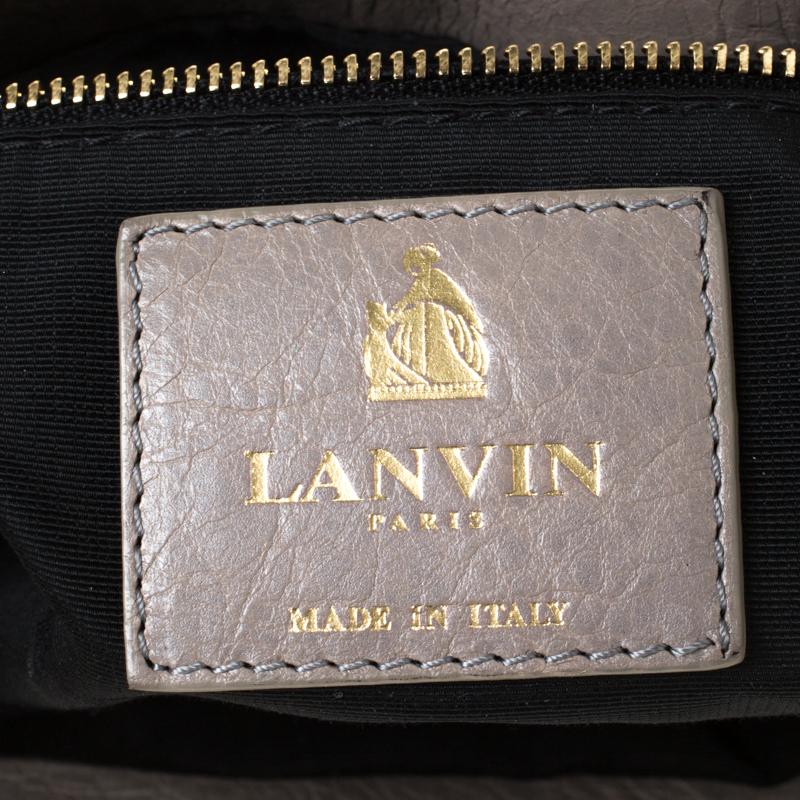 Lanvin Grey Leather Sugar Beads Shoulder Bag 3