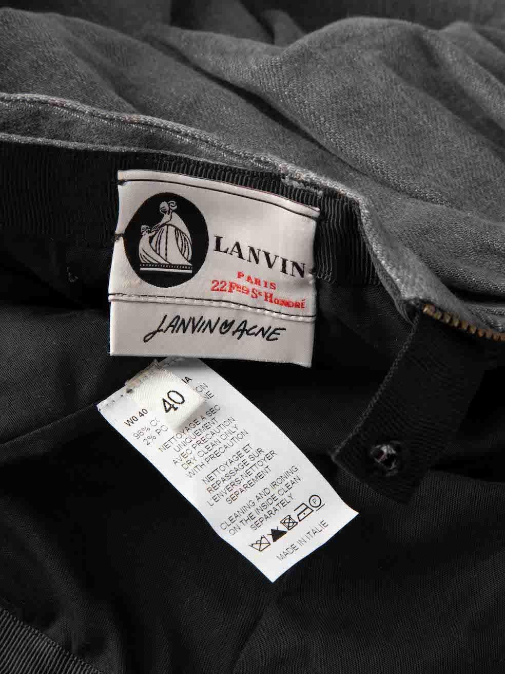 Lanvin Grau Faltenrock mit Akzent Größe L Damen im Angebot