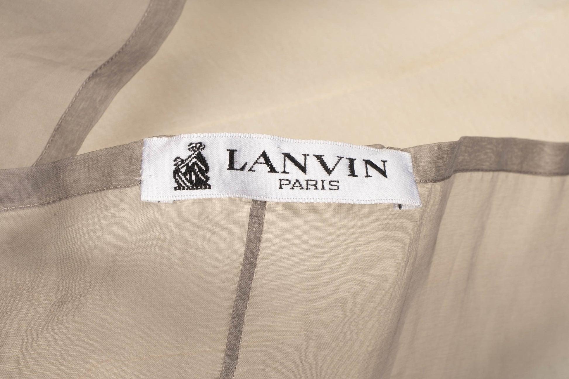 Lanvin Grey Set of Pants and an Organza Blouse For Sale 6