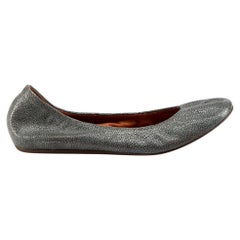 Lanvin Grey Stingray Leather Ballet Flats Size IT 38.5