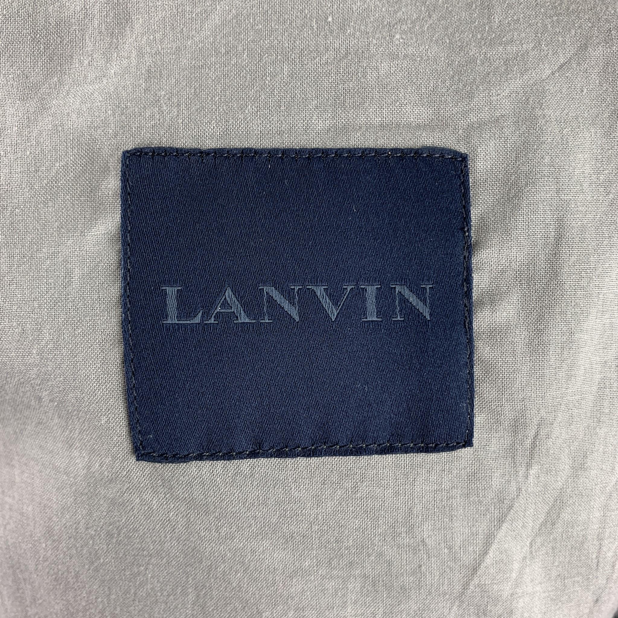 LANVIN Grey Suede Jacket - Men's Size US 38 / IT 48  2