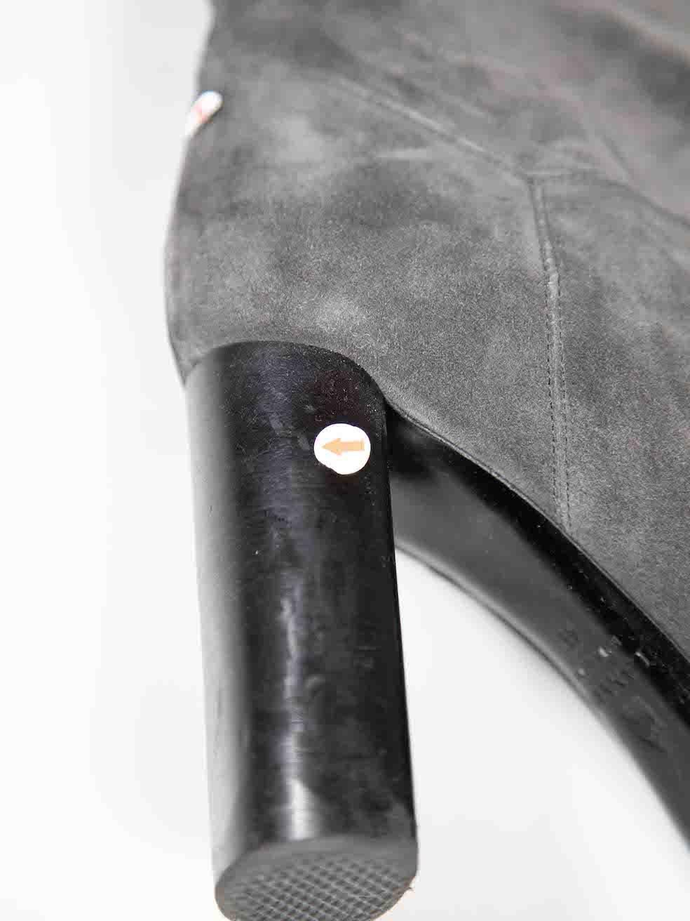 Donna Lanvin Stivali al ginocchio in pelle scamosciata grigia taglia IT 41 in vendita
