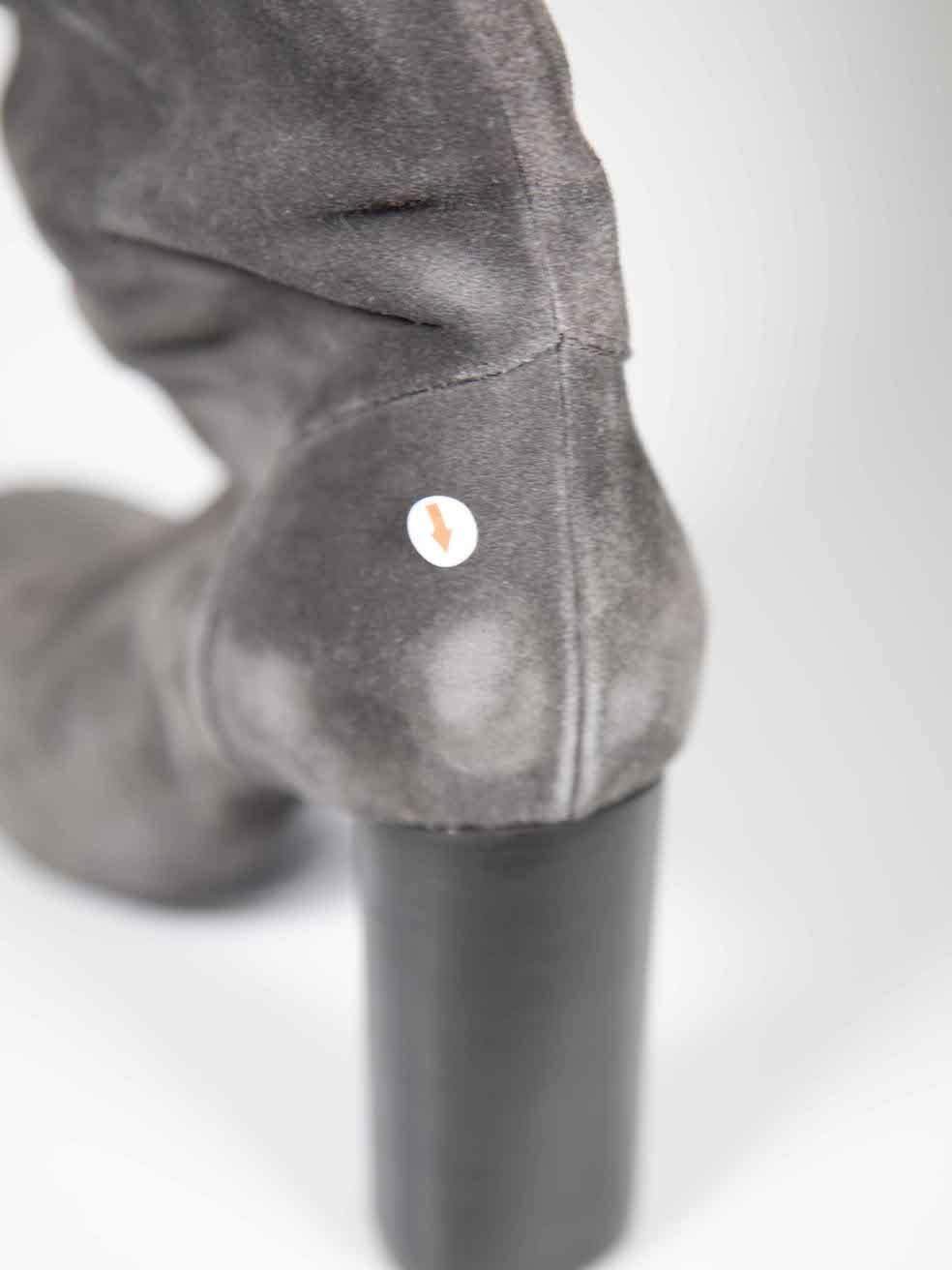 Lanvin Stivali al ginocchio in pelle scamosciata grigia taglia IT 41 in vendita 1