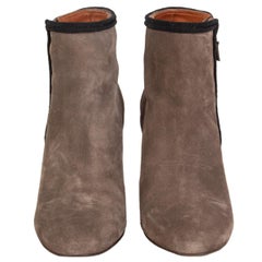 LANVIN grey suede WEDGE Ankle Boots Shoes 39