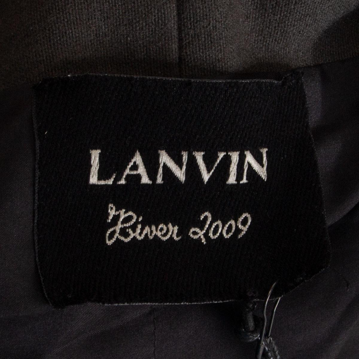 LANVIN grey wool ASYMMETRIC PEPLUM WRAP Jacket 38 S In Excellent Condition For Sale In Zürich, CH