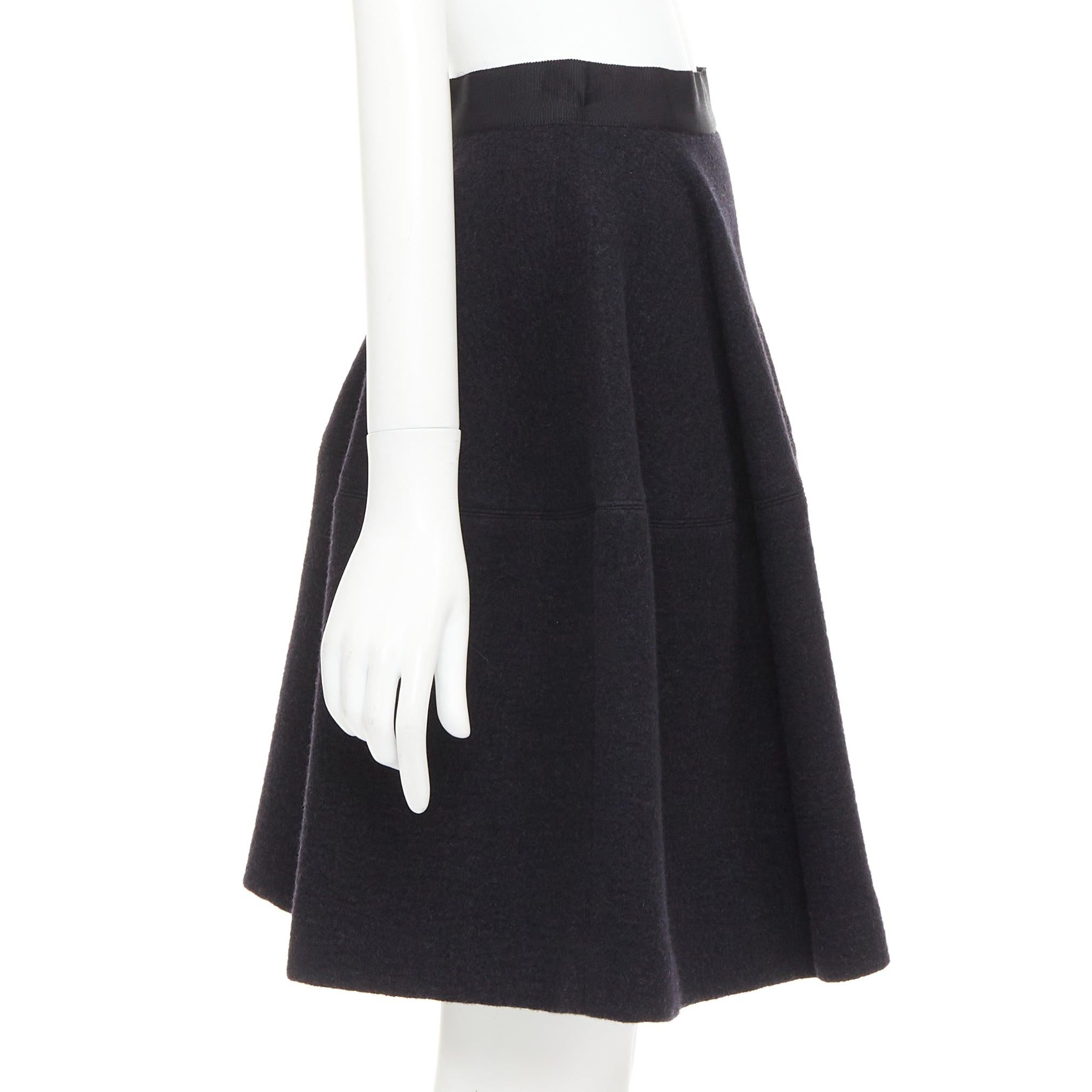 LANVIN falda acampanada gris mezcla de lana con cinturilla negra FR34 XS en Nuevo estado para la venta en Hong Kong, NT