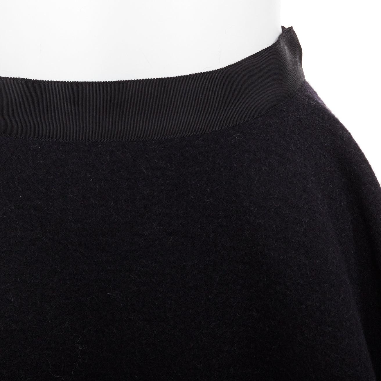LANVIN falda acampanada gris mezcla de lana con cinturilla negra FR34 XS en venta 2