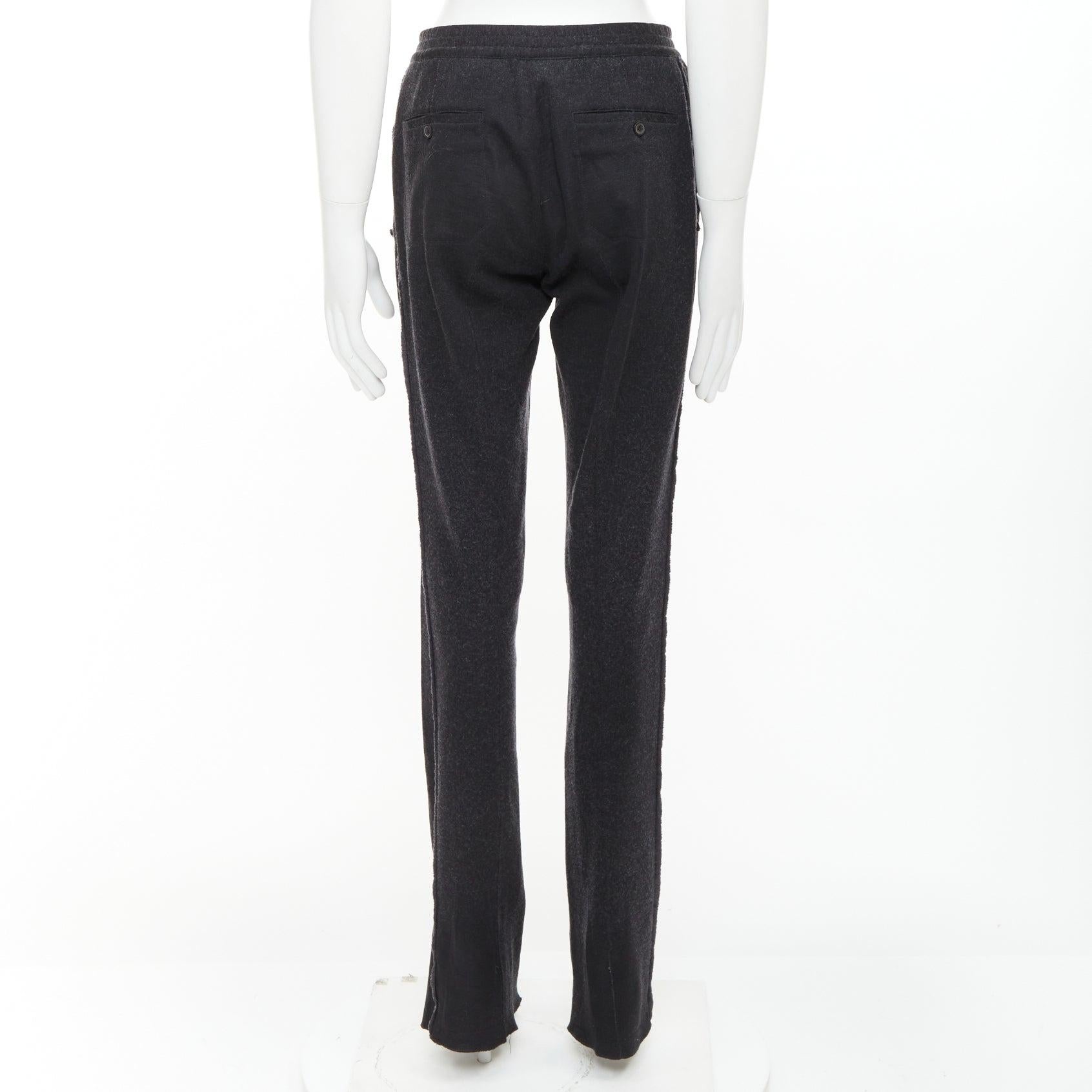 LANVIN grey wool blend raw edge elastic waistband jogger pants FR46 S Pour hommes en vente