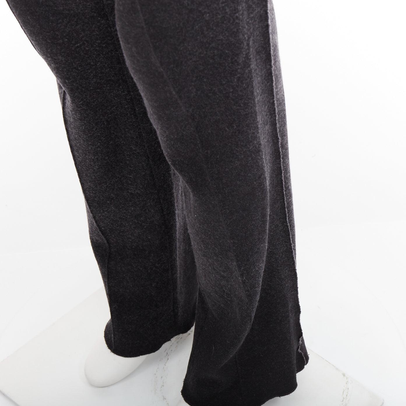 LANVIN grey wool blend raw edge elastic waistband jogger pants FR46 S en vente 2